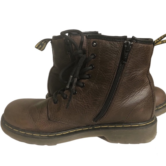 Dr Martens Brown Leather 8-eye combat boots Zipper DMs Docs Sz 5 - Picture 8 of 15